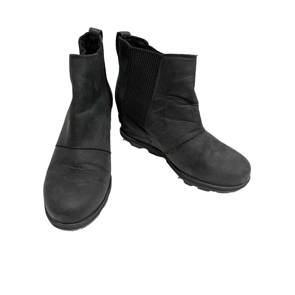 Sorel Joan of Arctic Wedge II Women’s 9 Black Chelsea Bootie Ankle Winter Heel